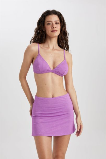 Shiny Fabric Mini Beach Skirt