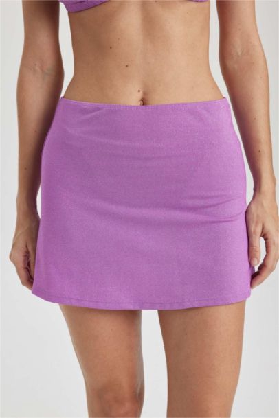 Shiny Fabric Mini Beach Skirt