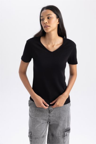 Slim Fit Ribana Short Sleeve T-Shirt