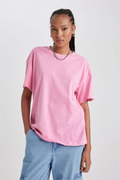 Oversize Fit Crew Neck Short Sleeve T-Shirt