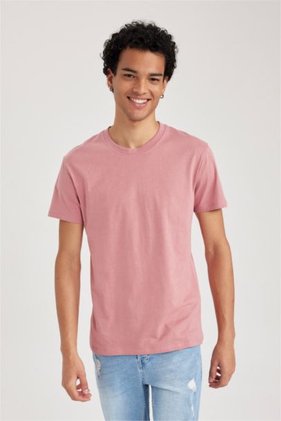 Slim Fit Crew Neck Basic Cotton Short Sleeve T-Shirt