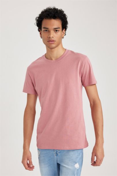 Slim Fit Crew Neck Basic Cotton Short Sleeve T-Shirt