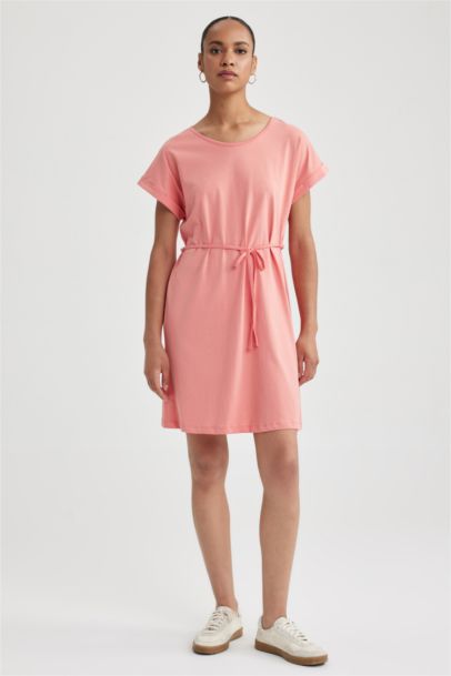 A Cut Crew Neck Dress