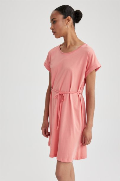 A Cut Crew Neck Dress