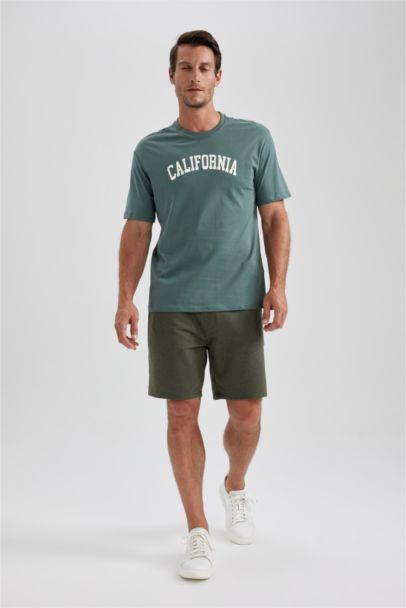 تي شيرت نص ردن بياخة مستديرة وقصة عادية