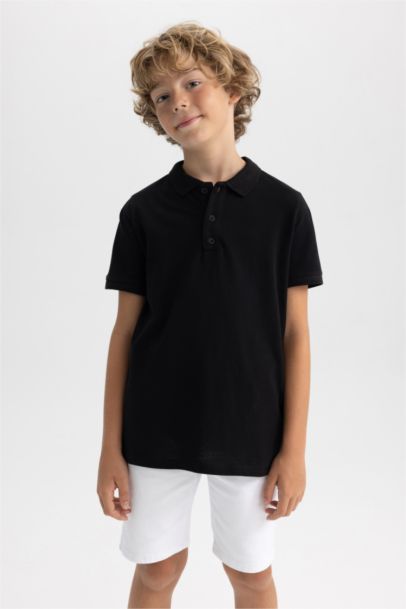 Boy Regular Fit Polo Collar Pique Polo T-Shirt