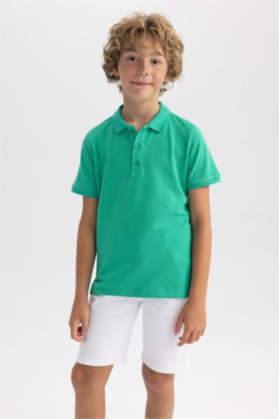 Boy Regular Fit Polo Collar Pique Polo T-Shirt
