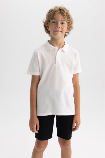 Boy Pique Short Sleeve Basic Polo T-Shirt