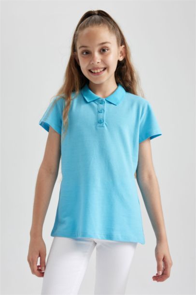 تيشيرت بولو بناتي نص ردن قطن قصة عادية