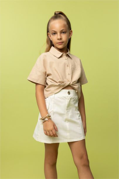 Girl Poplin Regular Fit Skirt