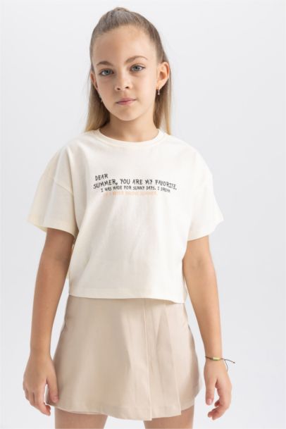 تي شيرت كروب نص كم بناتي