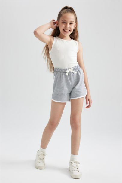Girl Regular Fit Sweatshirt Fabric Shorts
