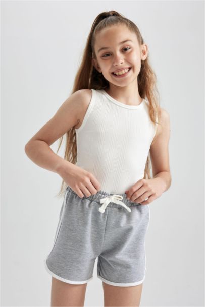 Girl Regular Fit Sweatshirt Fabric Shorts