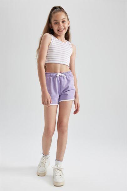 Girl Regular Fit Sweatshirt Fabric Shorts