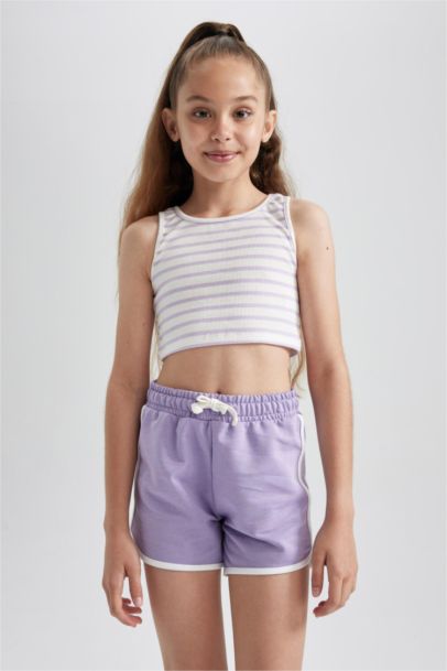 Girl Regular Fit Sweatshirt Fabric Shorts