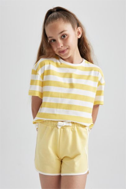 Girl Regular Fit Sweatshirt Fabric Shorts