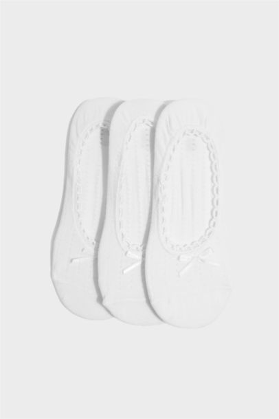 شرابات فلات حريمي قطن أبيض - 3 قطع