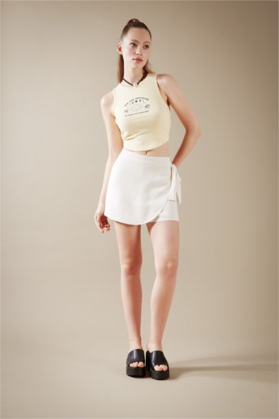 Linen Blended Normal Waist Shorts