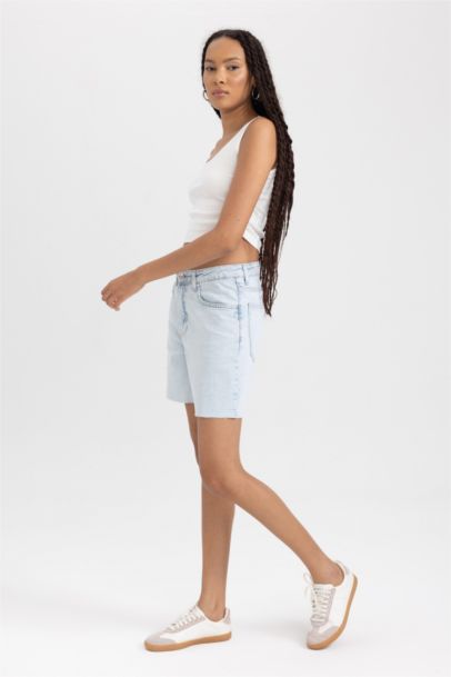 Denim Normal Waist Bermuda