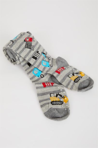 Erkek Bebek Kaydırmaz Taban Pamuklu Külotlu Çorap