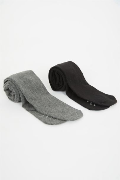 Erkek Bebek Okula Dönüş Kaydırmaz Taban 2'li Pamuklu Külotlu Çorap