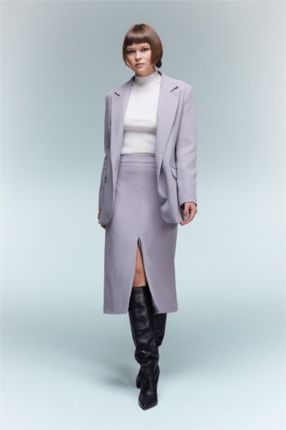 Pencil Skirt Lined Normal Waist Midi Skirt