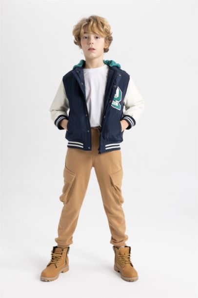 Boy Removable Hooded Bomber Jacket