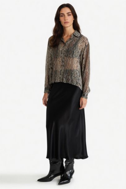 جيبة ميدي ستان بقصة A بخصر عادي