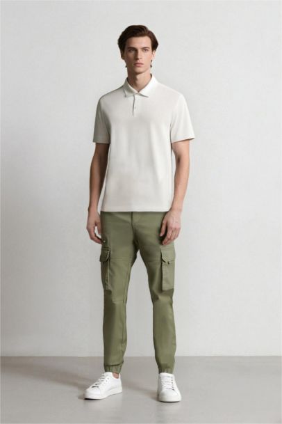 بنطلون كارجو جبردين قصة عادية بجيب