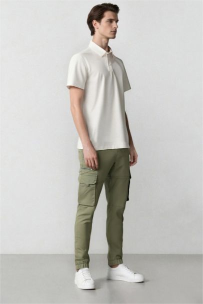 بنطلون كارجو جبردين قصة عادية بجيب