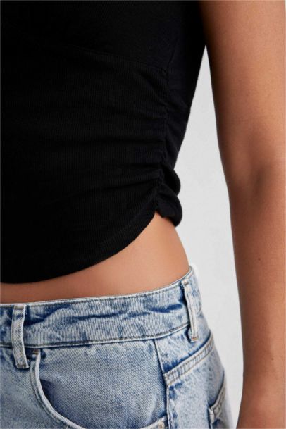 Slim Fit V-Neck Camisole Short Sleeve T-Shirt