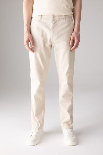 Regular Fit Regular Hem Zipper Pocket Gabardine Trousers