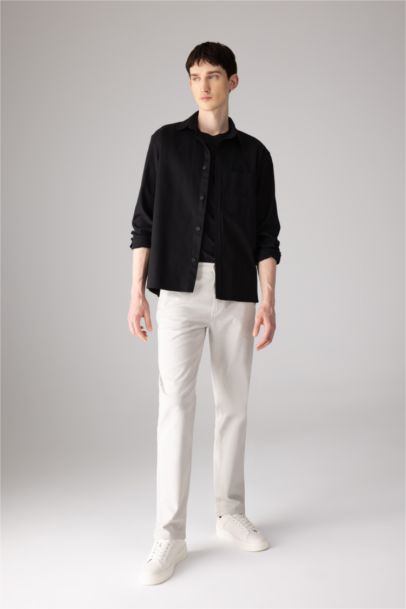 Regular Fit Regular Hem Zipper Pocket Gabardine Trousers