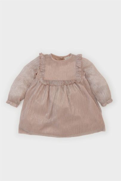 فستان موسلين كم طويل قصة عادية للبيبي بنت