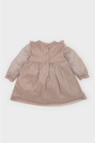 فستان موسلين كم طويل قصة عادية للبيبي بنت