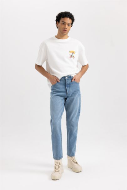 سروال جينز سليم فيت برجل ضيق