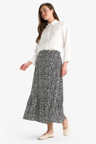Floral Patterned Maxi Modest Skirt