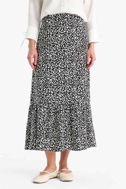 Floral Patterned Maxi Modest Skirt