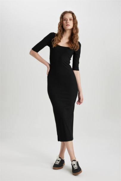 Bodycon Square Collar Camisole Midi Dress