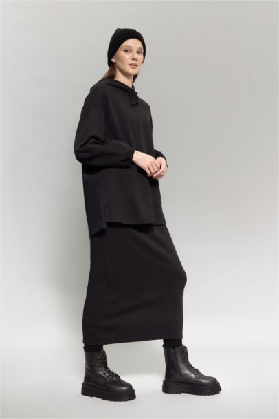 Regular Fit Selanik Kumaş Maxi Etek