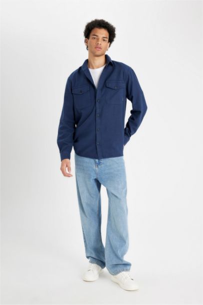 قميص ردن طويل قطن قصة عادية