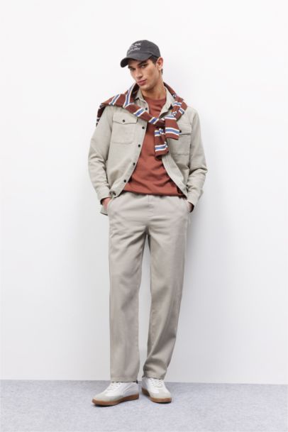 قميص ردن طويل قطن قصة عادية