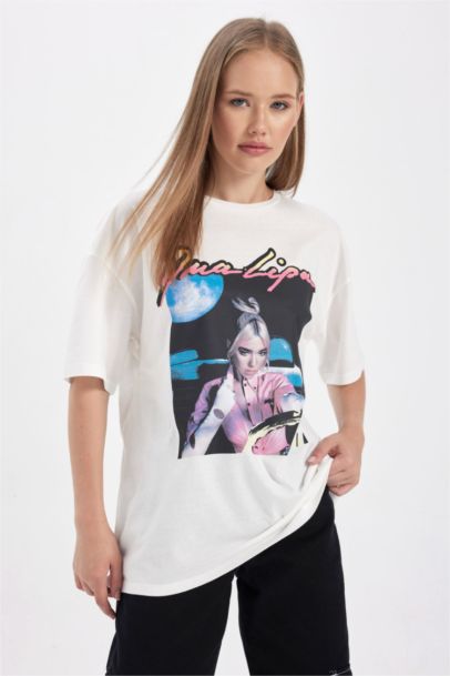 Футболка з коротким рукавом оверсайз з принтом для жінок