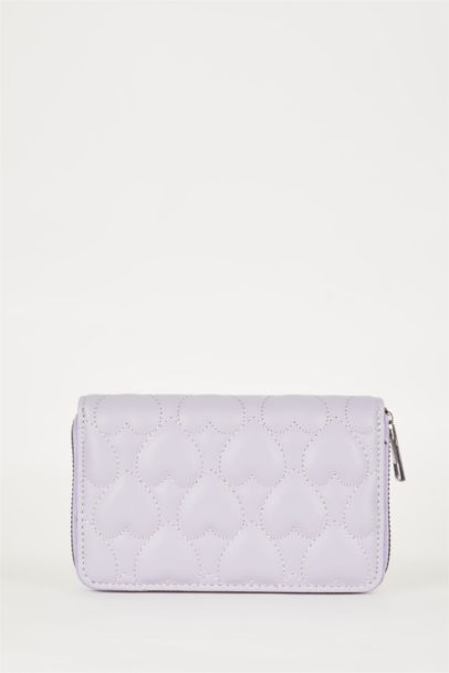 Kadın Kalp Desenli Suni Deri Cüzdan