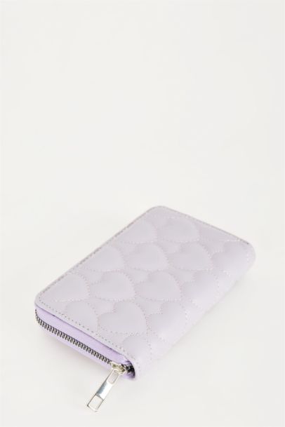 Kadın Kalp Desenli Suni Deri Cüzdan