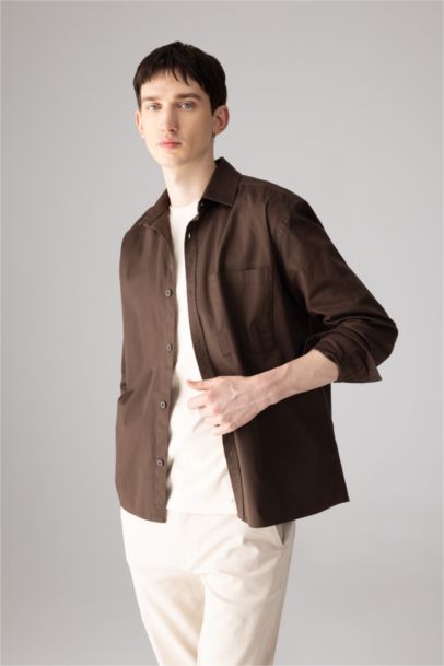 Chemise Coupe Décontractée à manches longues et Col Polo