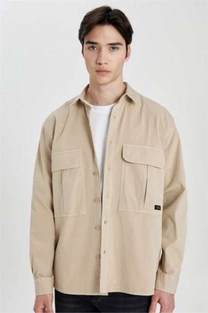 قميص كم طويل قصة مريحة