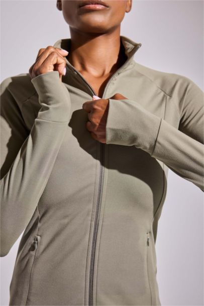 DeFactoFit Fitted Stand Collar Zippered Sports Cardigan