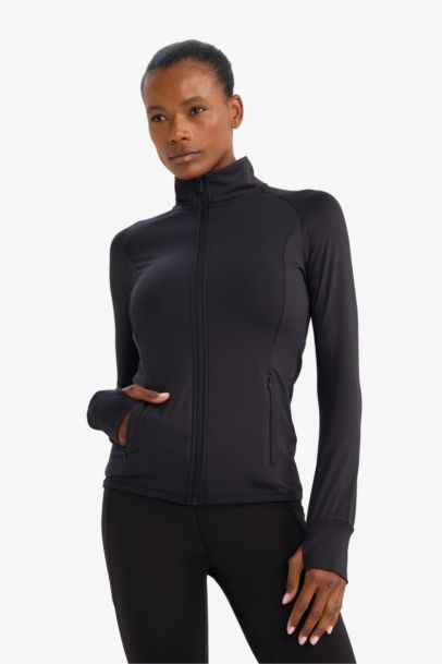 Slim Fit High Neck Cardigan