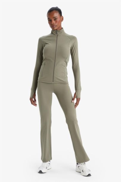 بنطلون رياضي فلير فيت برجل واسع شارلستون كاكي فاتح من DeFactoFit